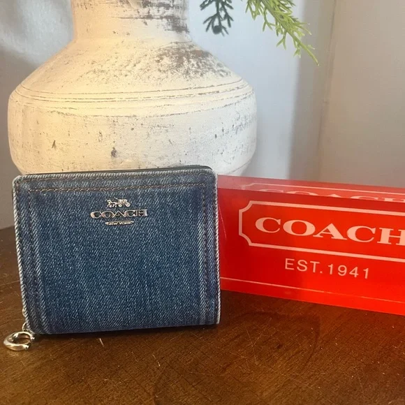 Coach Denim Snap Wallet (NWT) - Picture 1 of 10